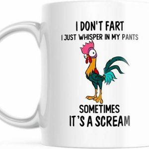 Funny Chicken Coffee Mug I Don't Fart, I Just Whisper In My Pants Tea Cup